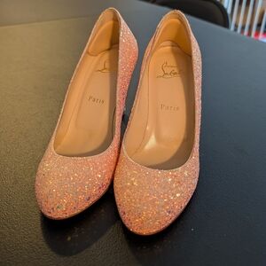 Christian Louboutin Fifille Pompadour Pink Dragonfly size 36.5